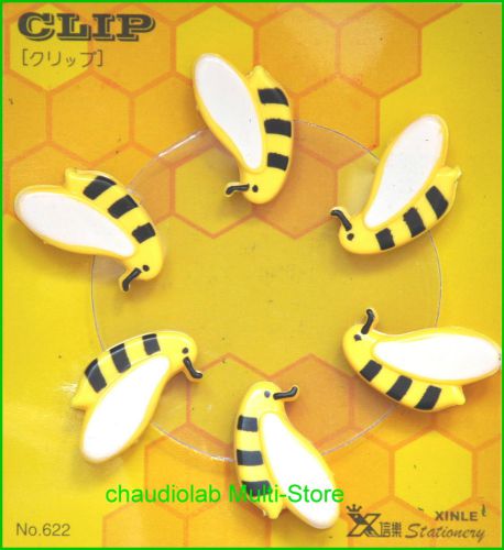 1 Pack 6 Cute and Lovely Bee Shape Paper Clips