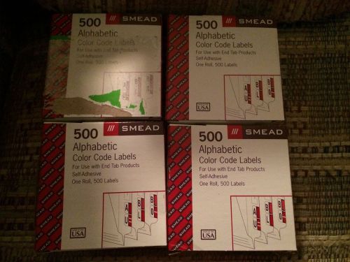 Smead Bar Style Color Coded Alphabetic Label -Letter Mc- Brown LOT OF 4