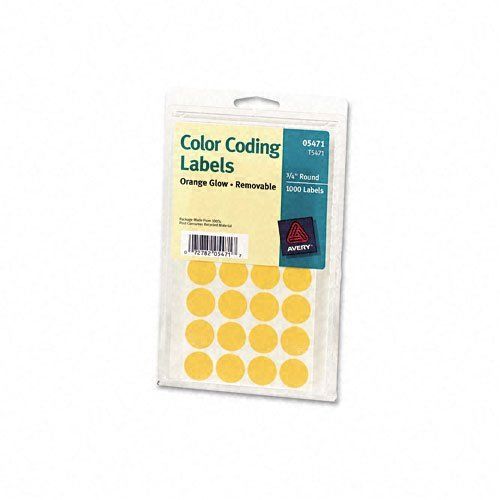 Avery Round Color Coding Label - 0.75&#034; Diameter - 1008 / Pack - (ave05471)