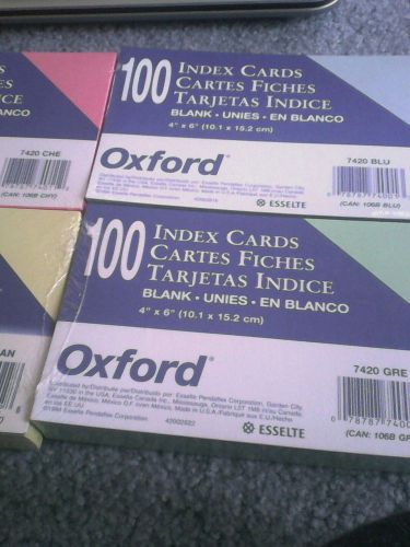 Index cards 4&#034; x 6&#034; 400 total 4 colors