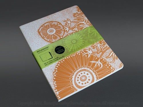 Moleskine cover art cahier 2 flower plain notebooks paul desmond 8 1/2 &#034; x 11&#034; for sale