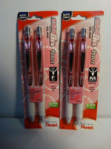 4 Pentel EnerGel Pearl Deluxe RTX Liquid Gel Ink, Retractable, Pink Ink,.1-30-1S