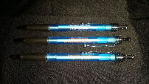 50 NEW WHOLESALE CUSTOM IMPRINTED With Your Text - Blue Retractable Pens