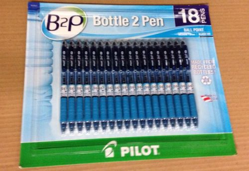 18 Pack!! Pilot Bottle 2 Pen B2P Ball Made From Recycled Bottles!! 1.0 mm Black