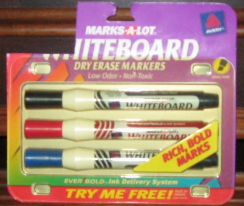 NEW**SEALED**REBATE ORIGINAL** AVERY WHITEBOARD DRY ERASE MARKERS 3 BOLD COLORS