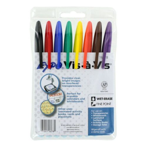 88  expo wet erase transparency markers asst colors for sale