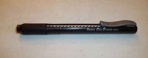Pentel Clic Eraser With Grip, BLACK Barrel, Retractable, Pen Style ZE22 (ZE22C)