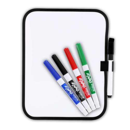 Dry-Erase 6&#034; x 8&#034; Dorm Locker Whiteboard w/ Magnet Strips and Expo Markers