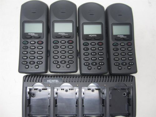 Lot of 4 Nortell NTTQ5010 Wireless Handsets w/ 4 Way Charger *Untested Parts*