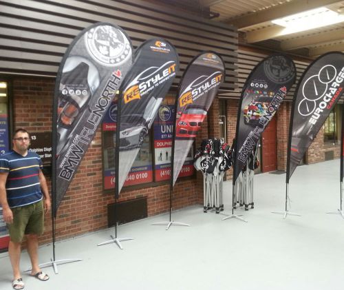 PRO Teardrop Indoor-Outdoor FLAG Banner Stand Sign + FREE Dye-Sub Graphics