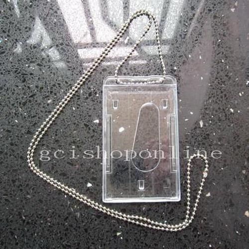 36&#034; neck ball chain and id card holder badge vertical business vl2 11111 for sale