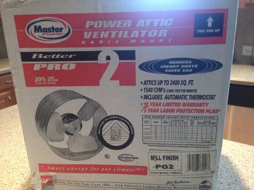 GAF Master Flow Power Attic Ventilator Gable Mount Better Pro 2 PG2 Mill Finish