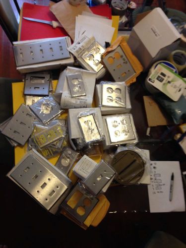 HUGE LOT NEW Stainless Steel Switches &amp; Receptacle Covers Electrical SUPPLIES