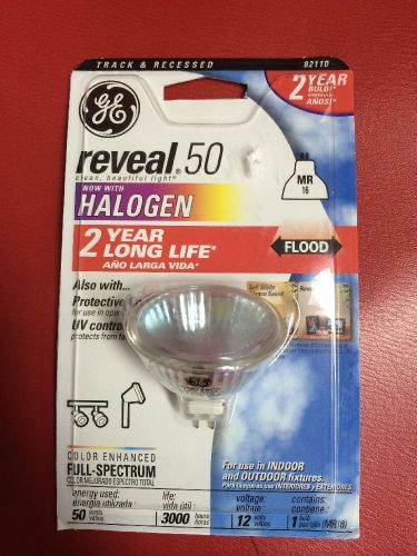 GE reveal 50 clen beautiful light now with halogen, MR 16. 50 watts