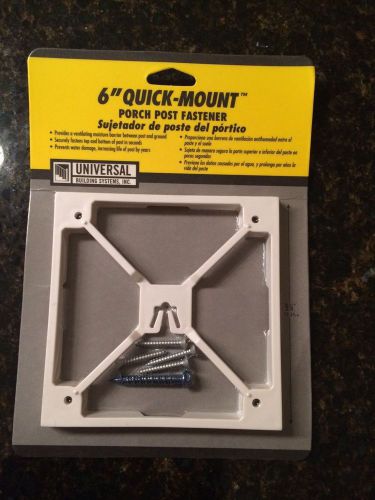 6&#034; Quick-Mount White Porch Post Fastener Universal Building Systems, Inc.