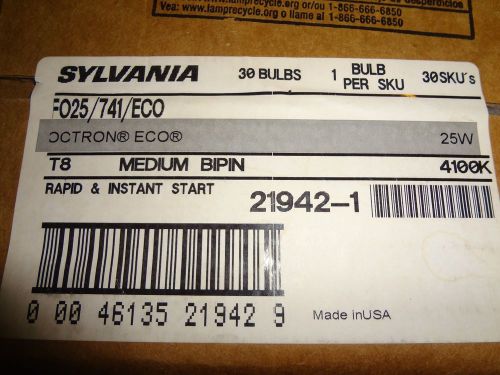 Sylvania Fluorescent 30 Bulbs FO25/741/Eco 25w Medium Bi Pin 21942-1 New