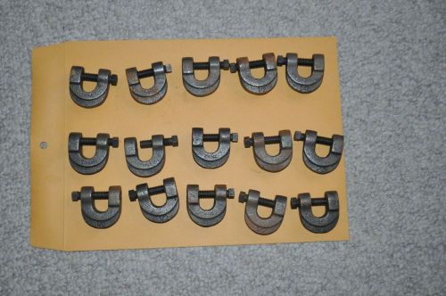 Lot of 15  malleable iron non adjustable 1/2&#034; rod beam clamp, 400 lb max load for sale