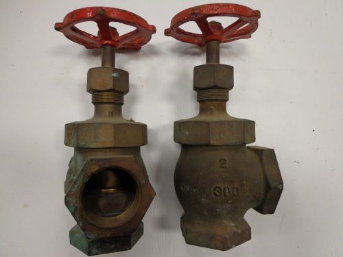 Two 2&#034; Brass Angle Valves