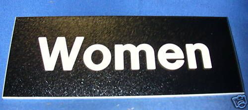 Restroom Sign, Hager 350W Black, &#034;WOMAN&#034;