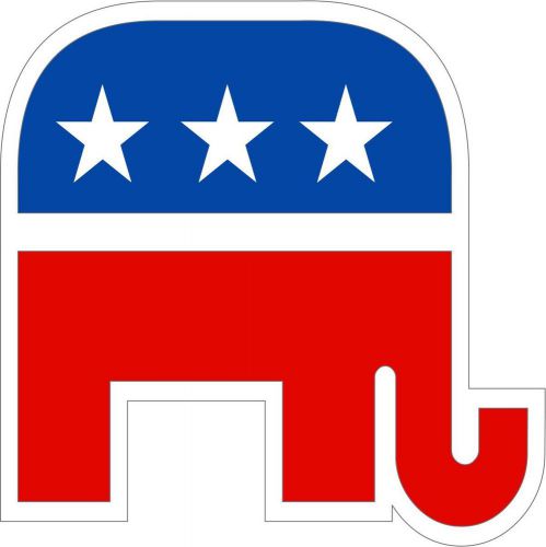 Republican Party political bumper sticker decal 4&#034; x 4&#034; CDD-506180