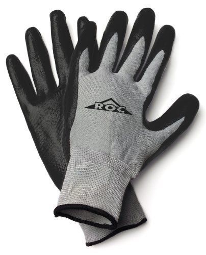 Magid ROC10TL The Roc Nitrile Coated Palm, Grey Nylon Shell Glove - Large