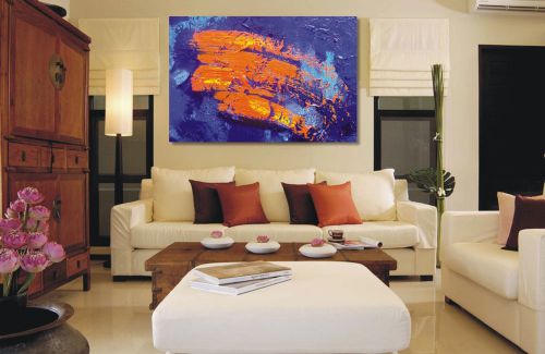 Home Decor HD Print Orange-Flash Abstract art painting Print on Canvas-37