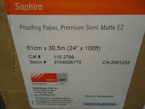 Heidelberg Saphira Proofing Paper Premium Semi Matte EZ 24&#034; X 100&#039;