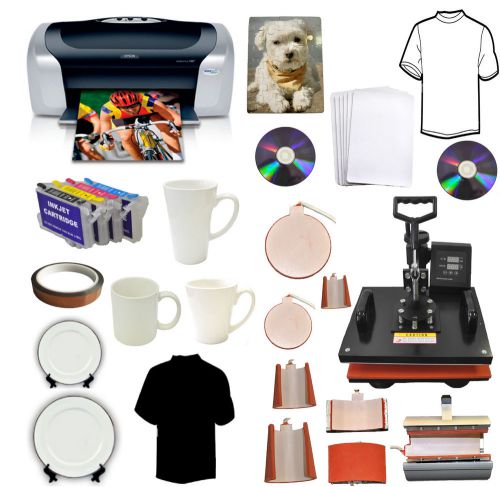 8in1heat transfer press,epson c88+,cartridges,t-shirts,mugs,hat,plate,phone case for sale