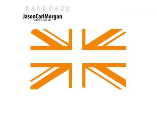 JCM® Iron On Applique Decal, Union Jack Neon Orange