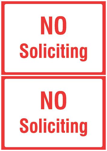 Keep Out No Soliciting Red Information Sign Pack Of Two 2 Quality Home Work s157