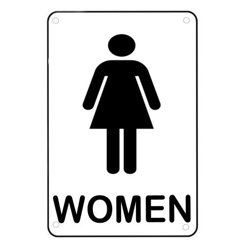 WOMENS RESTROOM SIGN 10&#034;X7&#034; Heavy Duty Plastic Industrial Business Black Letters