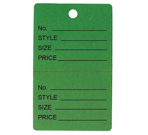 1000 small perforated merchandise coupon price tags green for sale