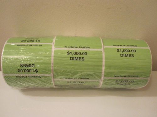 (Qty. 3)  Rolls MMF Coin Tote Bank Retail Shipping Labels 210030202 DIMES