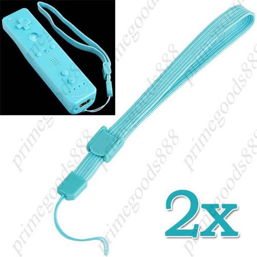 2 x Nylon Wrist Strap Anti Slip Strap Lock Clip Nintendo Wii Remote Control Blue
