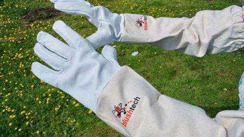 Beekeeping beekeeper bee gloves leather &amp; cotton zean gloves pair -small size for sale