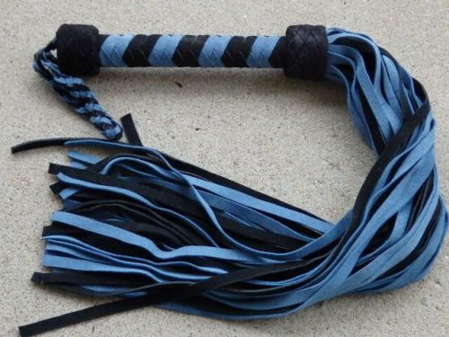 BLUE (#2) Leather 36 Tail Flogger Whip Suede - NEW HORSE TRAINING TOOL - IND2