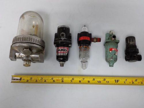 Lot of 5   filters and lubricators, norgren, wilkerson, aro, and misc. for sale