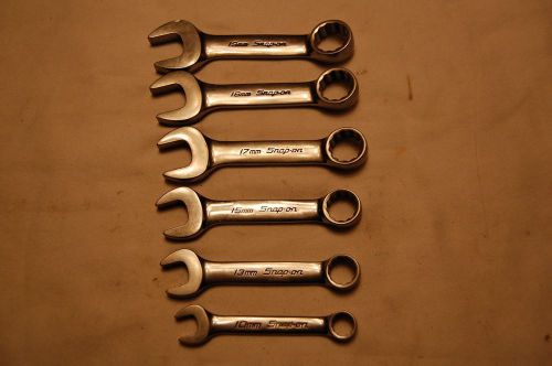 Snap-on Metric Stubby Wrench 10, 13, 15, 17, 18 &amp; 19mm