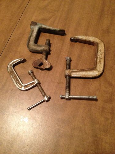 Tools LOT of 3 Vintage C Clamps
