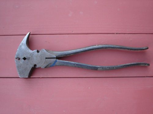 VINTAGE CRESCENT TOOL CO. 1936-10 Heavy-Duty Fence Pliers Made In USA EUC