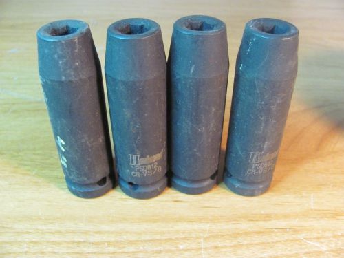4 [four] Herbrand deepwell impact sockets 3/8 1/2 inch drive