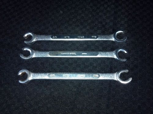 Lot of Three ATS 3/8-7/16 Flare Nut Wrenches