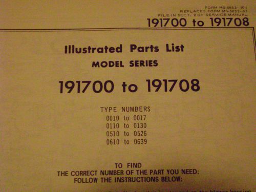 briggs and stratton parts list model series 191700 to 191708