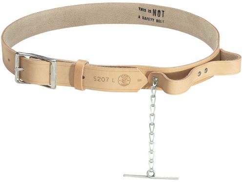 Klein tools 5207l electrician&#039;s leather tool belt (large) w/ chain tape thong for sale