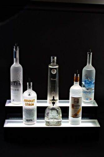 2 tier 60&#034;led lighted liquor bottle display shelf, 5&#039; led lighted bottle shelves for sale