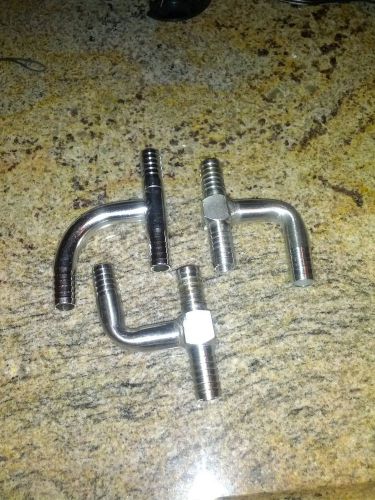 Stainless Barb Y Fittings3/8 x 3/8 x 3/8 --Lot of 3--