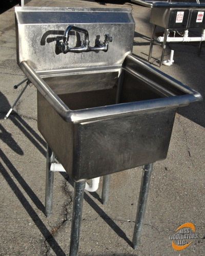 Stainless steel prep / utility sink and faucet - 18&#034; x 18&#034; for sale