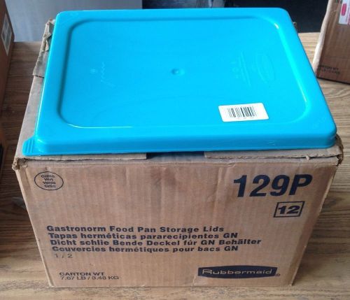 Case of (12) Rubbermaid 129P Green 1/2 Size Secure Sealing Food Pan Lid