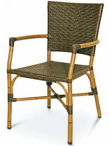 New Florida Seating Commercial Outdoor Aluminum Safari Weave Chair with Arms