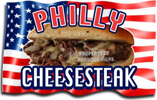 Philly Cheesesteak Decal 8&#034; Flag Sub Sandwich Concession Food Truck